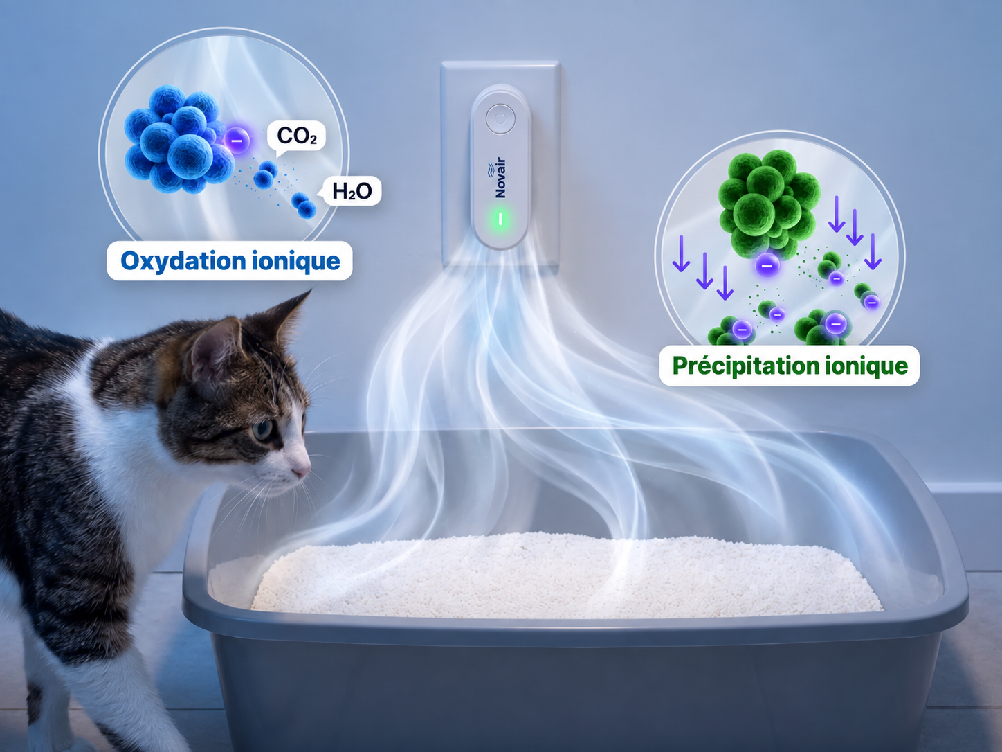 Oxydation ionique et précipitation ionique autour d’une litière