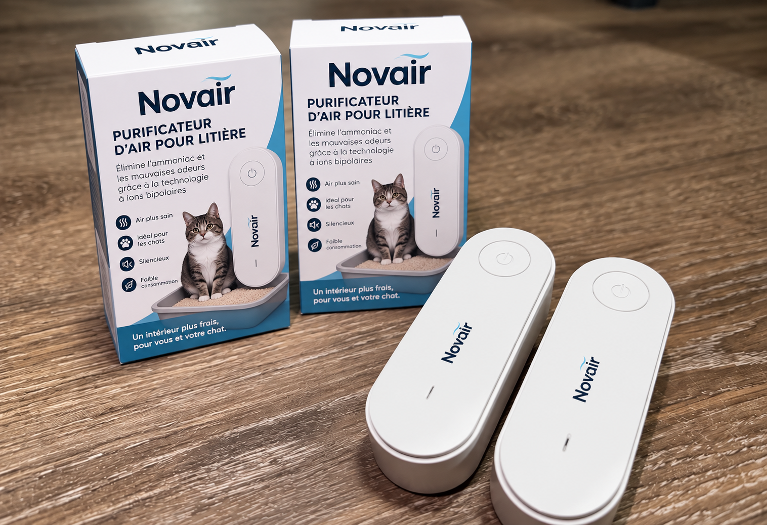 Deux appareils NOVAIR et leurs emballages