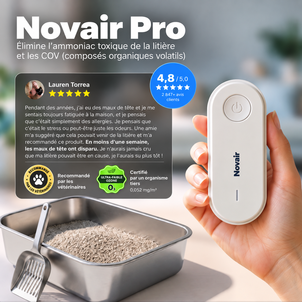 Présentation du purificateur NOVAIR avec un témoignage client
