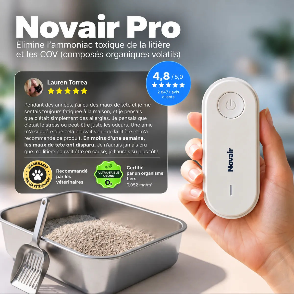 Présentation du purificateur NOVAIR avec un témoignage client